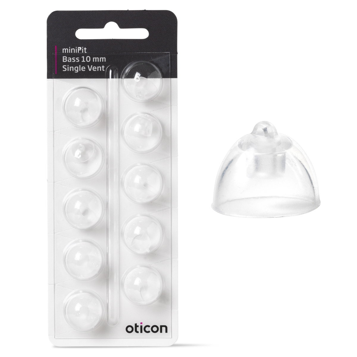 Billede af Oticon miniFit Bas-tip (single vent) 10mm